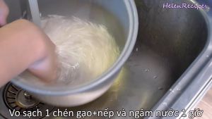 Đam Mê Ẩm Thực Vo-sạch-1-cup-gạo-tẻ-gạo-nếp-và-ngâm-nước-trong-1-giờ  